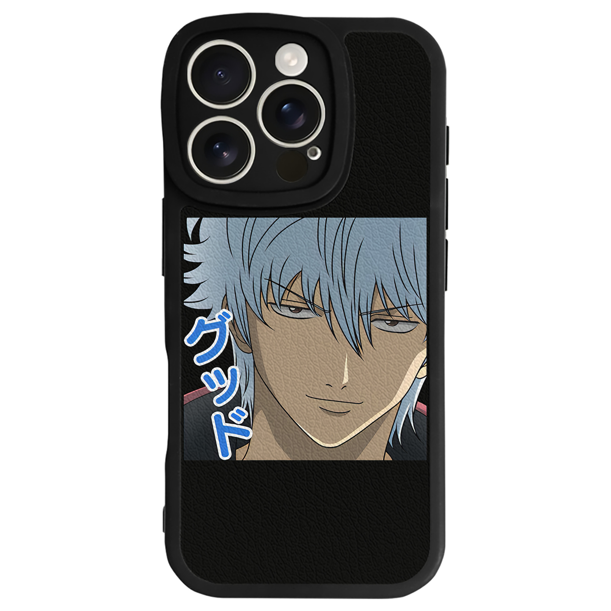 （画像用） ぎんたま 坂田銀時（さかたぎんとき） 神楽 志村新八（しむら しんぱち） GINTAMA Sakata Gintoki Kagura Shimura Shinpachi 【iPhone 16シリーズ対応】シリコンスマホケース（レザー調） 材質：シリコン